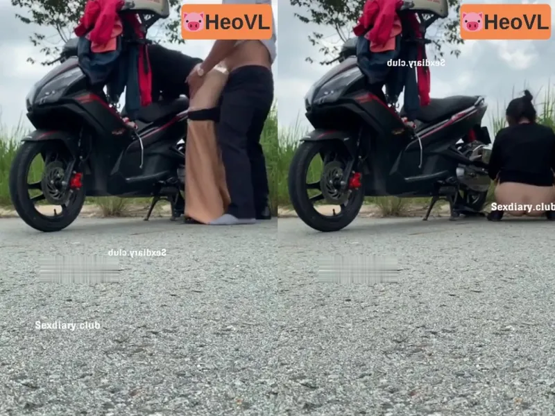 Cô vợ ông xã chơi nhau giữa đường nơi vắng vẻ